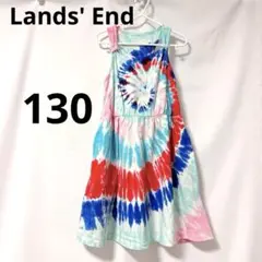 Lands' End タイダイ ノースリーブワンピース M キッズ 130
