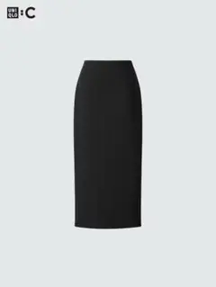 1回着用 美品 ユニクロ C クレープジャージーナロースカート ブラック L