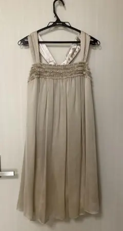 フォーマルワンピース ベージュ ショール付き
