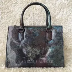 未使用級✨ ジャンポールゴルチエ ハンドバッグ 玉虫色 レア ロゴ