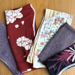 はぎれ　5枚　まとめ売り　絹　ちりめん　花柄