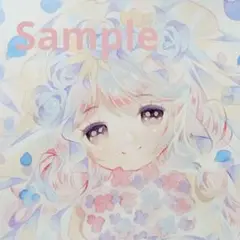 手描きイラスト　オリジナル　約A5　透明水彩