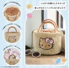 【新品未使用】HELLO KITTY 日焼けキティ　かごバッグ