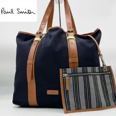 美品 Paul Smith ミリタリーブライツ トートバッグ キャンバス デニム