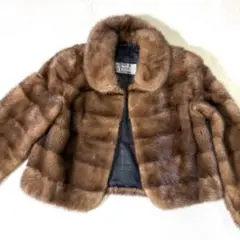 ✨美品✨サガミンク シルバータグ　ブラウン　ショート　11号　Lサイズ相当