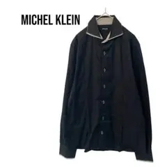 MICHEL KLEIN　長袖シャツ　ドレスシャツ　黒　極美品　チェック　メンズ