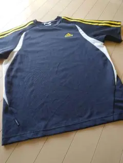 美品 adidas Sサイズ 灰紺 半袖Tシャツ スポーツウェア