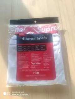 03【新品未開封】SUPREME ボクサーパンツ Sサイズ 白 1枚