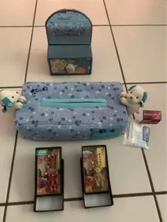 【新品】ちりめんセット　華ちりめん　くま　ミニドレッサー　ティッシュケース　犬
