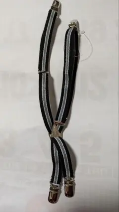 サスペンダー　子供用　黒とグレー柄