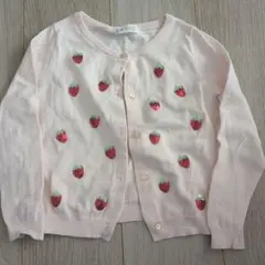 H&M いちご柄 ピンクカーディガン