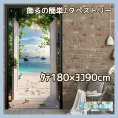 【特価品】タペストリー 背景布 夏 海 扉 砂浜 ビーチ インテリア S37b
