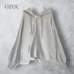 【OZOC オゾック】　バックシャーリングスウェットパーカー　ゆったり　洗える