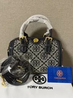 トリーバーチ モノグラム ミニ バレルバッグ