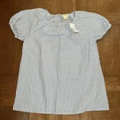 crewcuts 半袖ブラウス 12サイズ 青と白ストライプ