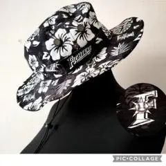 【限定】北海道日本ハムファイターズ ハイビスカス柄 アドベンチャーハット 黒