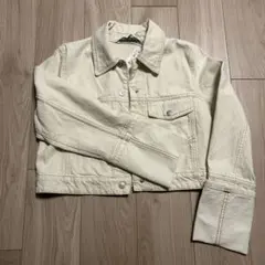 クリーム色 クロップドデニムジャケット ZARA 新品