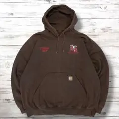 Carhartt パーカー 刺繍ロゴ 茶 2XL 1120