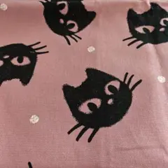 キャンバス　ハギレ　クロネコ