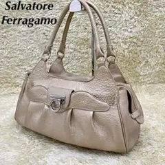 【Salvatore Ferragamo】ガンチーニ金具 ハンドバッグ レザー