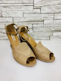 サルトル　SARTORE ベージュ オープントゥ ウェッジサンダル