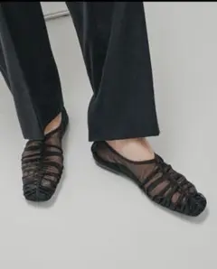 TODAYFUL Sheer Gather Flatshoes ブラック　36