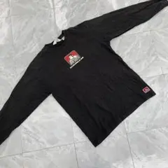 BEN DAVIS ロンT ブラック 長袖 プリント ロゴ クルーネック M
