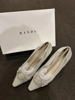 【美品】RANDA シルバー ビジュー付き ハイヒール