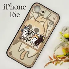 iPhone16eケース アニマル ソフトTPU背面B ☆おまけガラスフィルム付