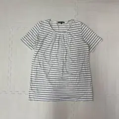 COUP DE CHANCE ボーダー 半袖 カットソー 白黒 ストレッチ素材