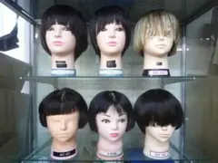 X【送料込み】6体セット 中古 カットウィッグ ヘッドマネキン 理容師 美容師