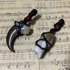 【即購入❌・ハンドメイド】熊の爪　ベアクロー　シトリン　マクラメネックレストップ