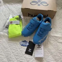 hummel サッカーシューズ 青 靴下付き20cm