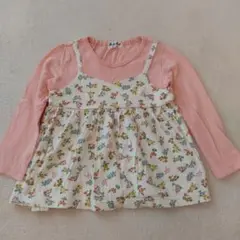 Mialy Mail 花柄重ね着風長袖カットソー 100