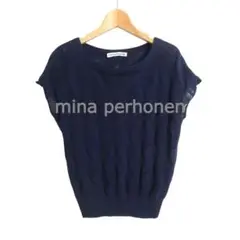 美品 mina perhonen コットン フレンチスリーブ ニット セーター