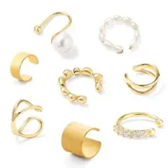 イヤーカフ 8個入り フェイクピアス ノンホールピアス レディース