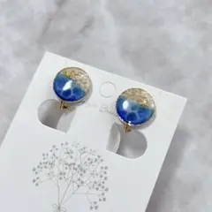 波模様のイヤリング　海