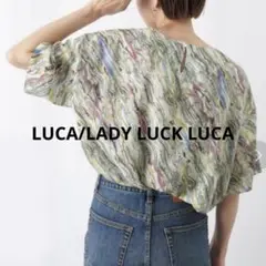 最終 LUCA レディラックルカ マーブル プリントTシャツ ブラウス 半袖