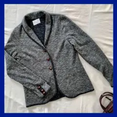 【ZARA BASIC】ニットジャケット チャコールグレー 黒