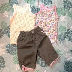 100cm　女の子　 肌着2枚、ズボン1点