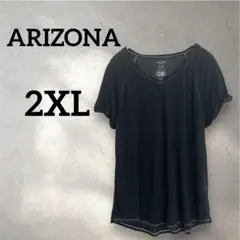 ARIZONA 【2XL】Vネック Tシャツ ブラック
