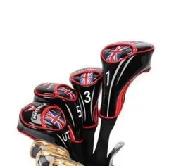 エナメルヘッドカバー ゴルフクラブカバー4個組 赤 新品・未使用