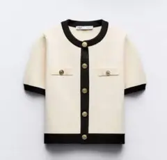 zara ショートスリーブニットカーディガン
