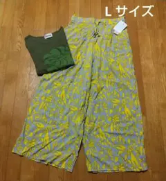 フラダンスTシャツ モスグリーン モンステラ & 【新品・未使用】パンツ