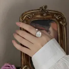 淡水バロックパール リング 指輪 ダブルパール 本真珠