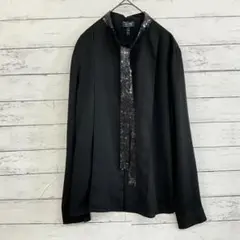 【ARMANI JEANS】長袖トップス ブラック スパンコール　L　紺　黒