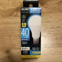 ELPA LED電球 E17 40W相当 昼光色 460lm