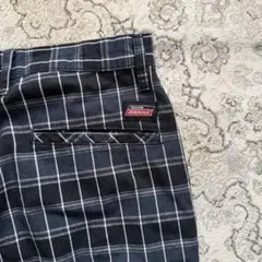 Dickies ブラック チェック柄 ショートパンツ
