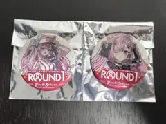 結城さくな　ラウンドワン　グリッター缶バッジコレクション2種