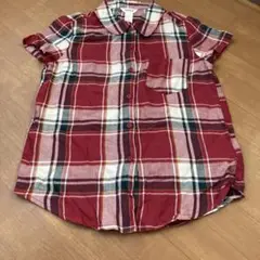 FOREVER 21 半袖チェックシャツ　140 新品未使用　ボルドー